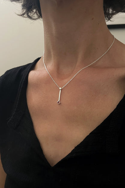 tiny droplet necklace / mozambique garnet