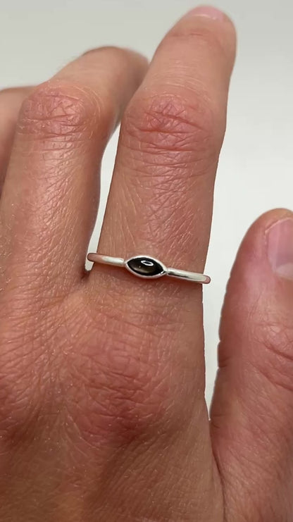 tiny marquise ring / black star sapphire