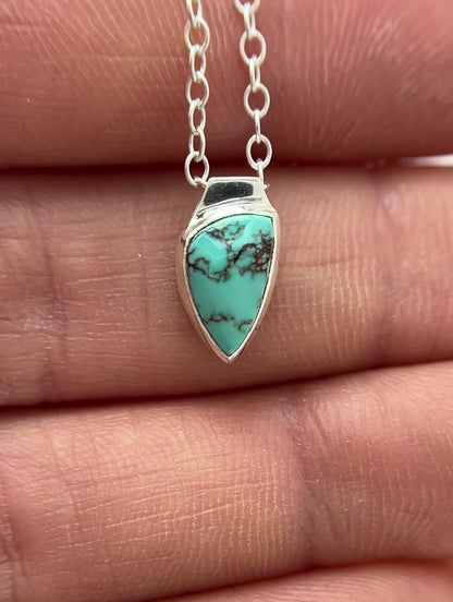 tiny triangle turquoise necklace