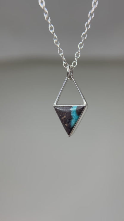 geometric triangle turquoise necklace