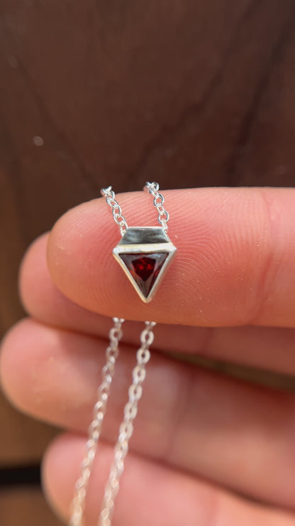 tiny triangle / red cubic zirconia