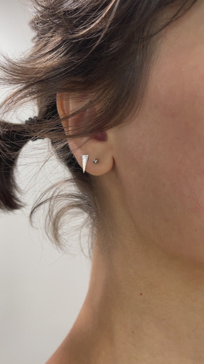 tiny triangle stud earrings