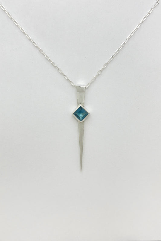 long spike necklace / london blue topaz