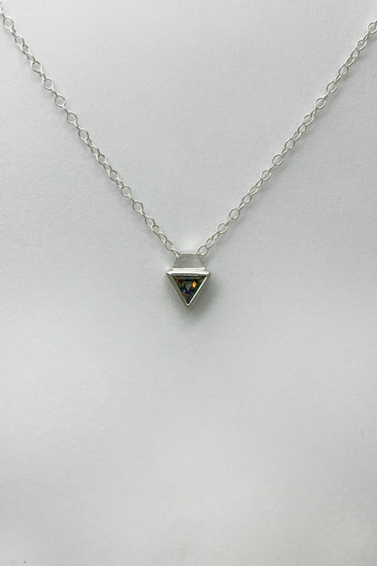 tiny triangle necklace / mystic topaz